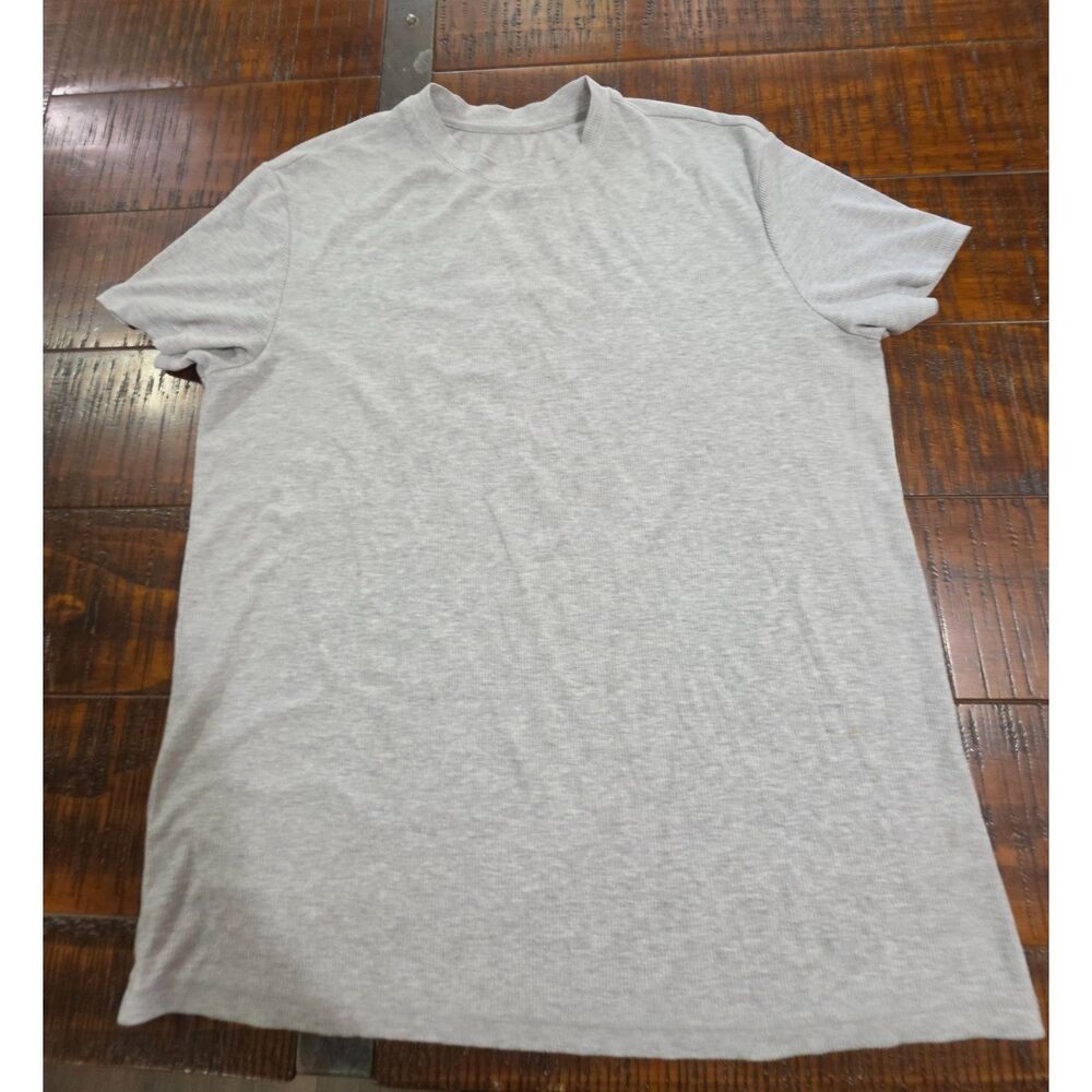 LOFT Gray Ribbed Knit Pajama Short Sleeve Size M Relaxed Fit Loungewear
